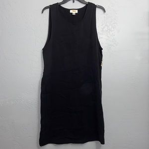 NWT Talbots 100% Tencel Lyocell Sleeveless Pockets Black Dress Size Small